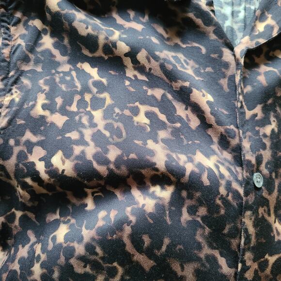 ALLSAINTS‎ Tortoiseshell Print Button Down Long Sleeve Shirt MS097T Men's Medium - Picture 9 of 14